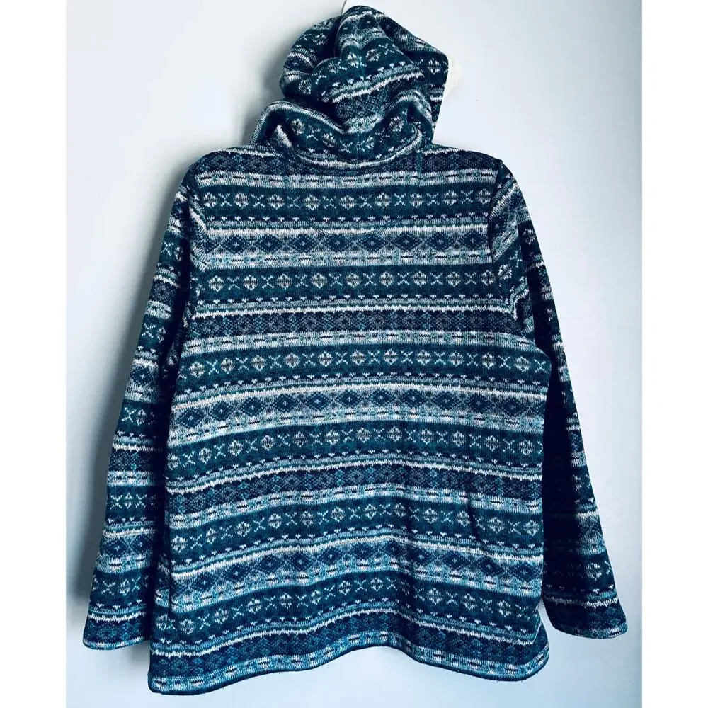 L.L. Bean Sherpa Lined Nordic Fleece Hoodie Jacket Women's Petite Large